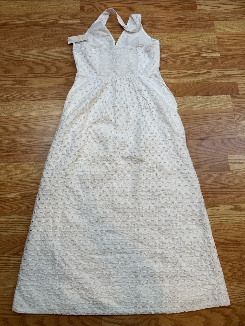 A New Day White Eyelet Halter Maxi Dress XL NWT - Picture 9 of 10